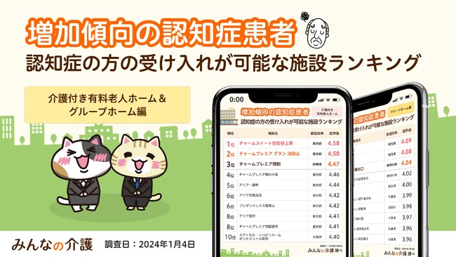 【みんなの介護】増加傾向の認知症患者　認知症の方の受け入れが可能な施設ランキング