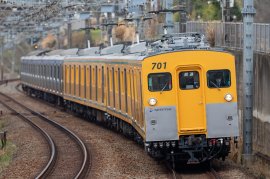 乗車体験会で使用する「モヤ700系」(前4両) 乗車体験会で使用する「モヤ700系」(前4両)