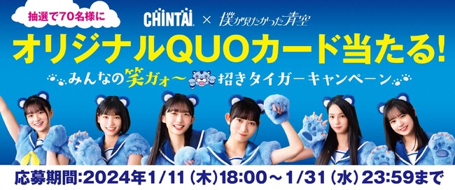 CHINTAI新CM放送開始記念！「僕が見たかった青空」オリジナルQUOカードが当たるプレゼントキャンペーンを実施！