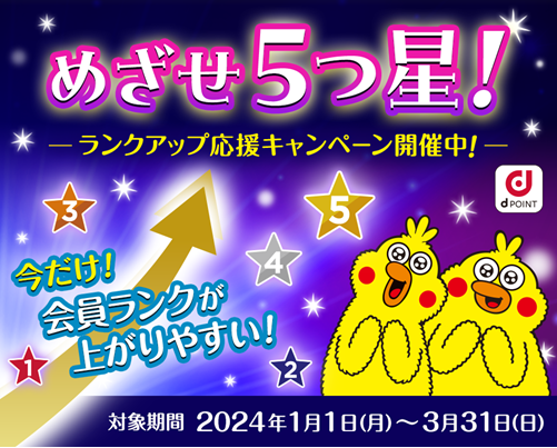 「めざせ5つ星!ランクアップ応援キャンペーン」を開催