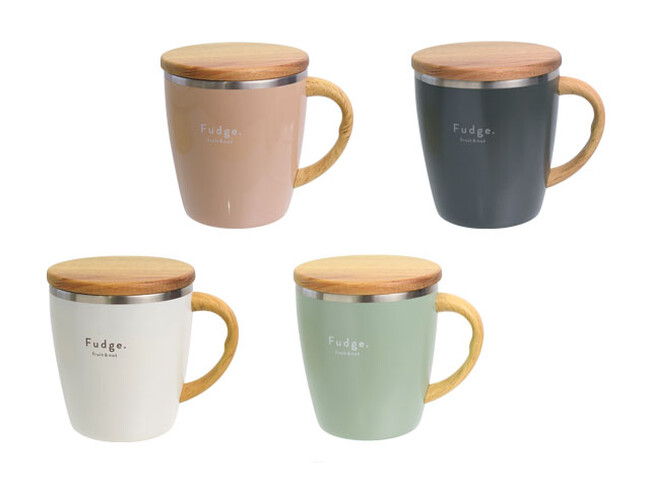 おしゃれなマグでコーヒータイム♪ナチュラルな木製フタ付きステンレスマグが登場！