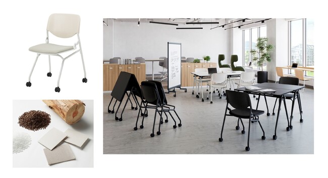 間伐材を用いた木粉配合の樹脂シェルを使用したミーティングチェア「Runa（ルナ） プレーンタイプ」を発売