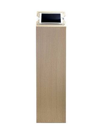 iPadフロアスタンド『T11』・デザイン会社がつくった いちばん美しい iPad受付案内システム用iPadフロアスタンド・オフィスエントランスの無人受付案内に最適