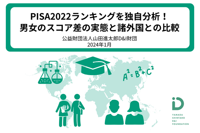 山田進太郎D&I財団、PISA2022（国際学習到達度調査）の男女スコア差に関する独自分析レポートを公開数学の男女スコア差と工学部女性進学率の国際比較からわかること