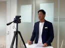 (オンライン研修で講演中のビーチバレーボール選手庄司さん) (オンライン研修で講演中のビーチバレーボール選手庄司さん)