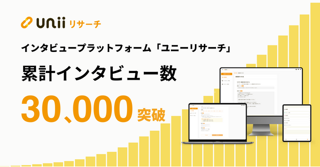 インタビュープラットフォーム『ユニーリサーチ』、累計インタビュー数30,000件を突破！