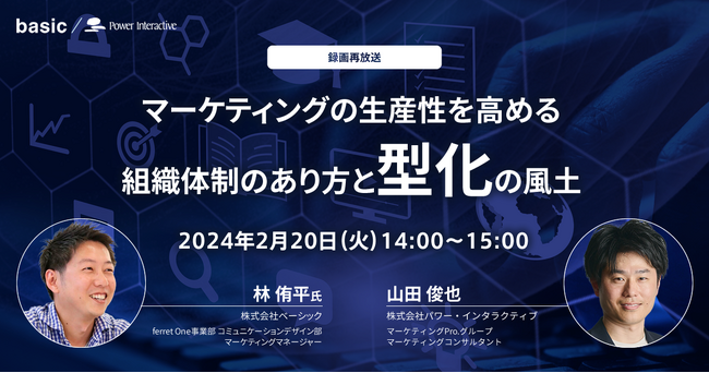 無料ウェビナー『【録画再放送】マーケティングの生産性を高める組織体制のあり方と「型化」の風土』2月20日に開催
