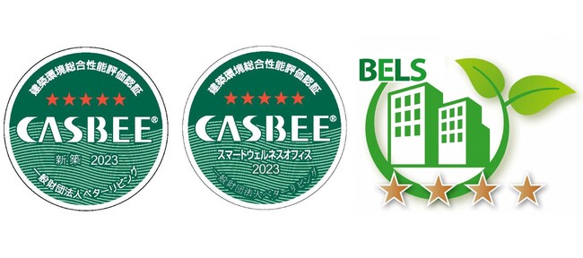 ポーラ青山ビルディング、CASBEE-評価認証の2部門で最高位Sランク、BELSで4つ星を取得