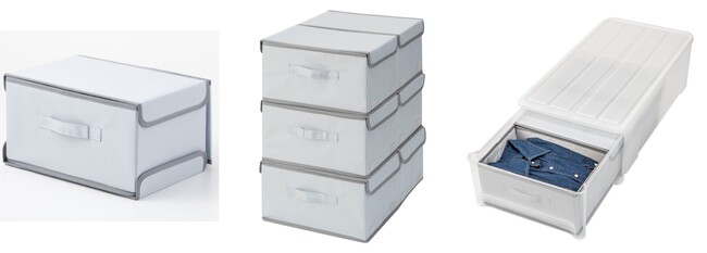 【ニトリ】広げて、重ねて、畳んで、自由自在！収納ケースに入れて衣類の仕分けもできる伸縮ボックスを新発売。