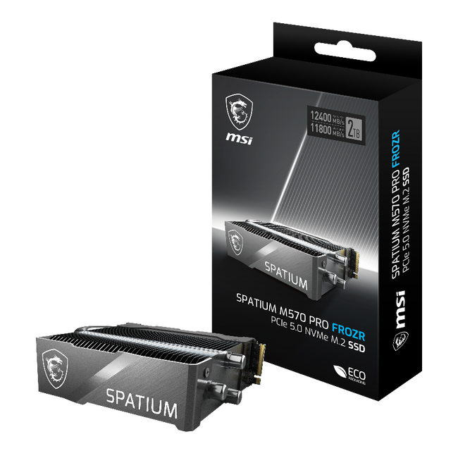 MSI、SPATIUMシリーズでPCIe Gen5対応のM.2 SSD「SPATIUM M570 PRO PCIe 5.0 NVMe M.2 2TB FROZR」を発売