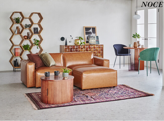 【新商品】モダンの本革ソファ。搬入が簡単に行え、好きなように組み換えできる3ピースタイプ【インテリアショップNOCE】