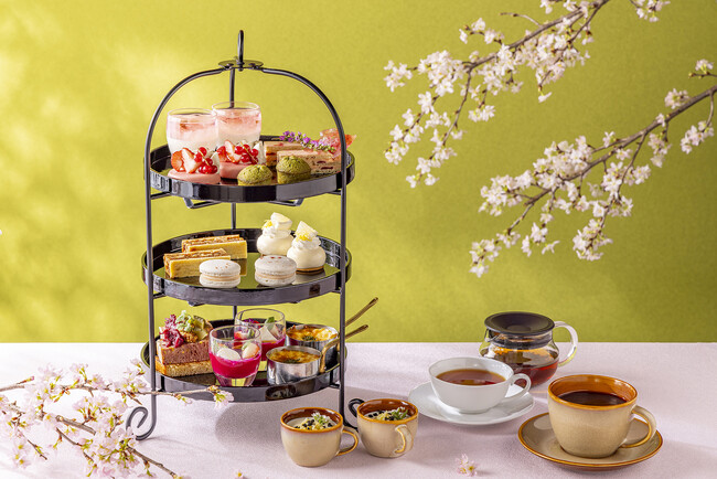 ”桜色の窓辺”で楽しむ「桜アフタヌーンティー」が登場！華やかな桜スイーツに「もち米」など和テイストのエッセンスも。【プルマン東京田町】