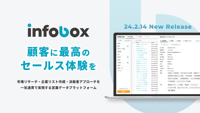 営業データプラットフォームのインフォボックス、プロダクトサイトをオープン