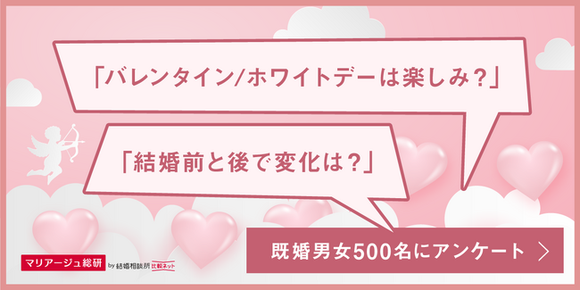 既婚男女500名にアンケート：「バレンタイン/ホワイトデーは楽しみか否か」を徹底調査！じげんが運営する結婚相談所比較ネットの婚活業界調査機関「マリアージュ総研」調査リリース２月号