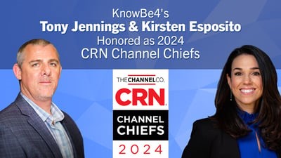 CRNが、KnowBe4のトニー・ジェニングスとカーステン・エスポジトを2024年度CRN Channel Chiefとして選出