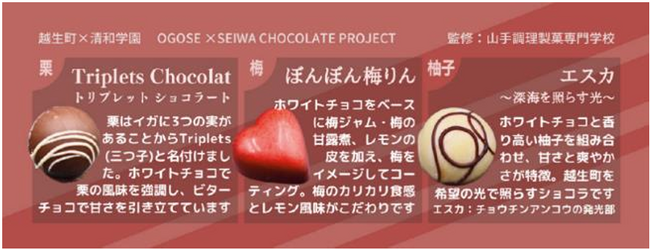 清和学園高校の生徒が「清和チョコレートプロジェクト2024」で越生町の名産品を使ったチョコレートを開発・製造！～バレンタインデーにあわせ百貨店等で限定販売～