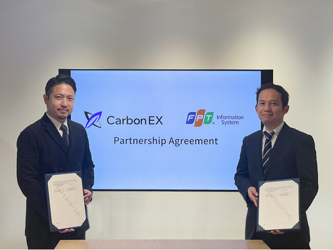 Carbon EXとベトナム最大手のIT企業のFPT が、Carbon EXを通じたカーボンクレジットの供給・販売に向けたパートナーシップに関する覚書を締結