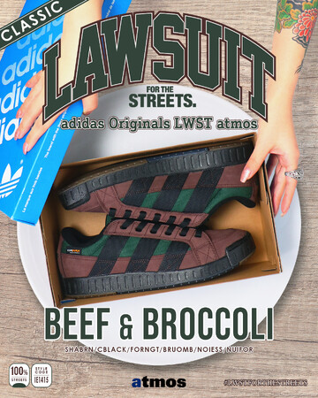 今年復刻を果たした、1998年誕生のadidas Originals「LAWSUIT (ロースーツ)」からatmos別注カラー “Beef & Broccoli”が登場