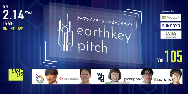 2/14（水）15時50分からearthkey pitch Vol.105を開催しました！