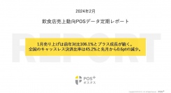 クラウド型モバイルPOSレジ「POS+（ポスタス）」飲食店売上動向レポート2024年2月