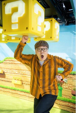 スーパー・ニンテンドー・ワールド 「PLAY WILD! チャレンジ」 オープニングセレモニー　HIKAKINさん、山之内すずさんが世界最速の“PLAY WILD!”体験に超興奮!!