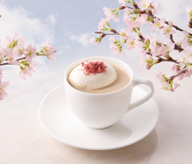 春を感じてほしい上島珈琲店の期間限定メニュー 関山桜が優しく香る『関山桜のミルク珈琲』、いちごをふんだんに使用した『苺ミルク』が2月22日に全国で発売