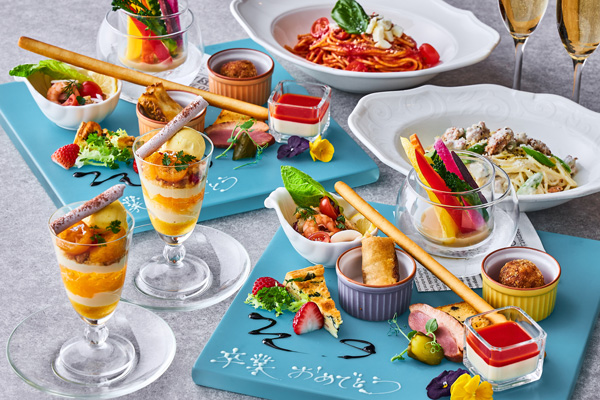 【ホテルメトロポリタン】夜景が楽しめるダイニング＆バー「オーヴェスト」でのフリーフロー付き“Cheers Plateプラン”