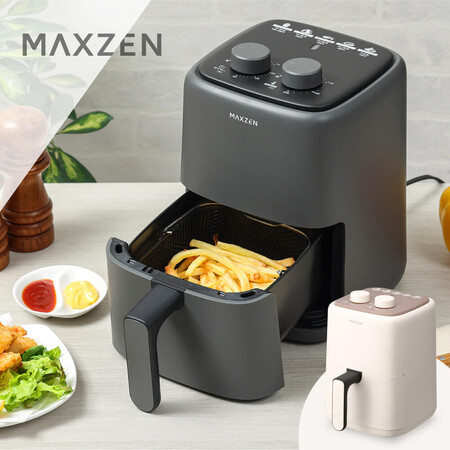 油を使わずヘルシーな揚げ物が楽しめる、かんたん操作のノンオイルフライヤー2色を、ジェネリック家電ブランド「MAXZEN」より2024年2月27日から発売