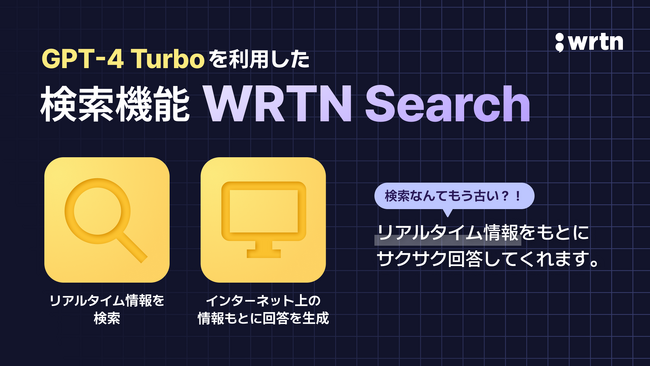 “生成AIプラットフォーム企業”リートンテクノロジーズ、GPT-4 Turboを利用したリアルタイム検索機能「WRTN Search」公開