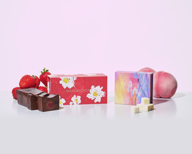 メゾンカカオより美味しさと気持ちを届ける、特別なホワイトデーの提案。女性人気の「白桃」「あまおう」「フランボワーズ」「バニラ」を主役にした今だけの味わいが3月1日（金）より限定登場します。