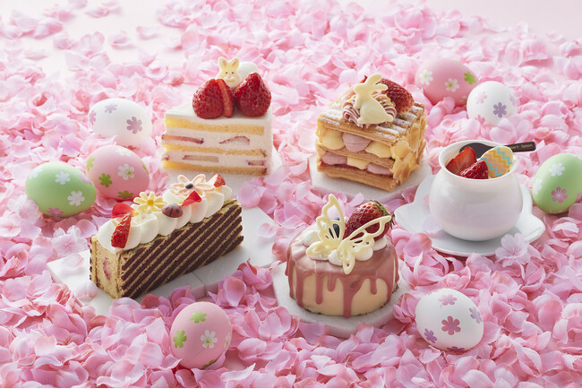 【ホテル ユニバーサル ポート＆ヴィータ】うさぎや蝶が遊びにきちゃった?! “イースター”と“春”がテーマの苺ケーキに出会おう！ 苺が彩る「春のレストランフェア」を開催