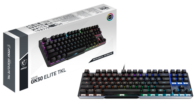 MSI、軽量メカニカルスイッチを採用したゲーミングキーボード「VIGOR GK50 ELITE TKL LR JP」を発売