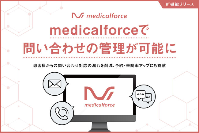美容クリニック向けクラウド型電子カルテ導入院数No.1※1サービス「medicalforce」、問い合わせ管理機能をリリース