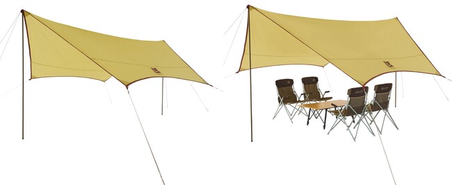 耐風性に優れた六角形タープ！4人でも広々&210cmポール標準装備！「LOGOS Fes ヘキサタープセット M-BD」新発売！