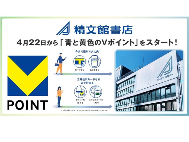 4月22日から精文館書店で「青と黄色のVポイント」を開始