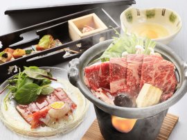 選べるメインの1品・野ヶ原高原牛すき鍋 ※イメージ 選べるメインの1品・野ヶ原高原牛すき鍋 ※イメージ