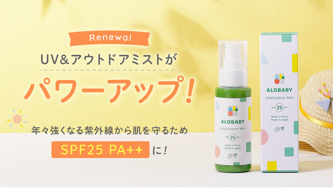 大人気商品がパワーアップ！ 赤ちゃんのお出かけ対策に　アロベビー UV＆アウトドアミスト3月5日(火)発売