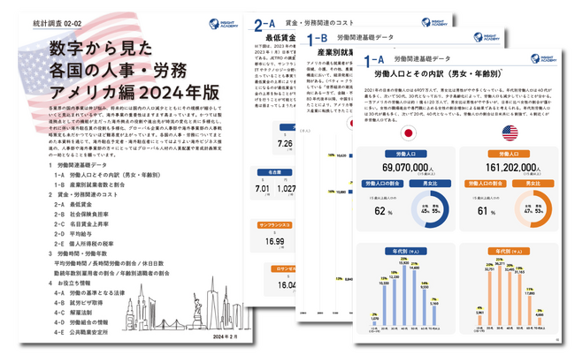 【人事・海外事業部必見】 数字から見た各国の人事・労務 アメリカ編 2024年版《レポート無料公開》
