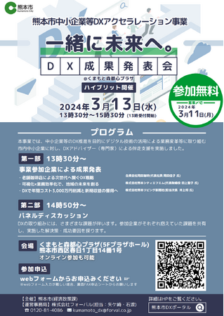 「熊本市中小企業等DXアクセラレーション事業成果発表会」を実施