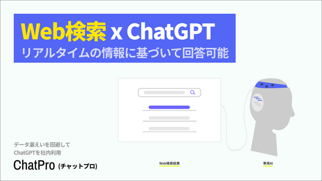 法人向けChatGPTサービス「ChatPro」、Web検索する機能をリリースへ。インターネット情報をソースに回答可能
