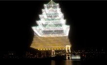 お台場の夜空に映し出される3D映像作品　光と音で奏でるAirMappingShow EDOを初公開