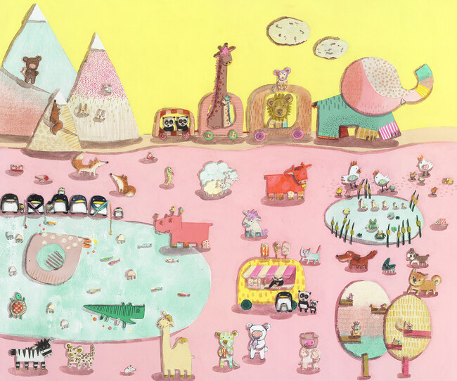 【東京国際フォーラム】『キロメロ作品展』動物たちが名画の模写や鑑賞する姿を描いたオマージュシリーズ”キロメロ美術館”など人気の版画作品を一堂に展示販売。3/13（水）からスタート　４/21（木）まで。