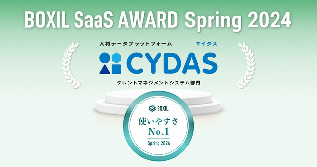 人材データプラットフォーム「CYDAS」が「BOXIL SaaS AWARD Spring 2024」タレントマネジメントシステム部門で「使いやすさNo.1」に選出