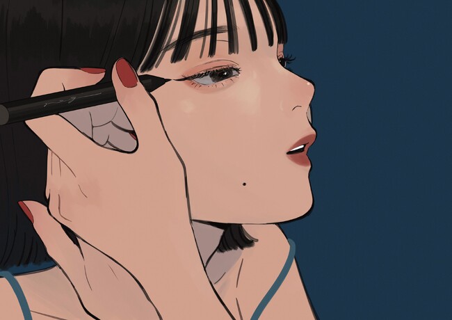 銀座 蔦屋書店と京都 蔦屋書店にて、イラストレーター凪の作品集『雨とほくろ』の出版記念展を開催。四季の移ろいをメイクで表現。