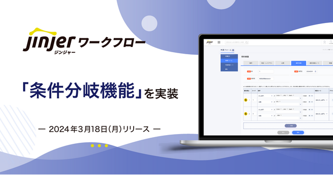 【効率的な決済プロセスを実現】社内申請処理を効率化する「ジンジャーワークフロー」で申請内容に応じて承認ルートを変更する条件分岐機能を実装