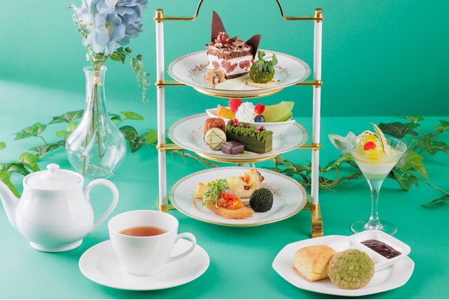 【仙台ロイヤルパークホテル】メロンと抹茶 南仏セイボリーで楽しむ初夏のアフタヌーンティーセット／ロビーラウンジ「フォンテーヌ」