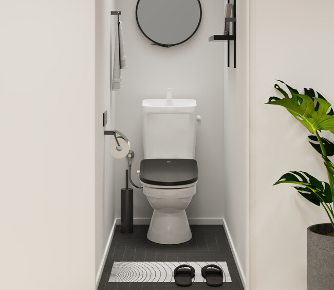 艶を抑えたシックなカラーで、上質なトイレ空間を演出する「シャワートイレVA」を新発売