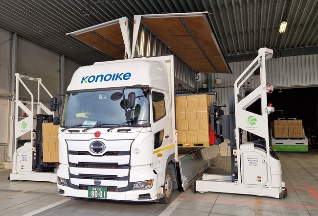 三菱ロジスネクスト、トラックへの荷積み自動化の実証実験を完了、実運用を開始