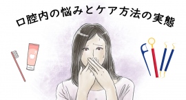 女性の約７割以上が、口や歯のことで悩んでいる！20・30代は半数が「口臭」と「歯の着色」を気にしており、60代以上は「歯ぐき痩せ」がトップに