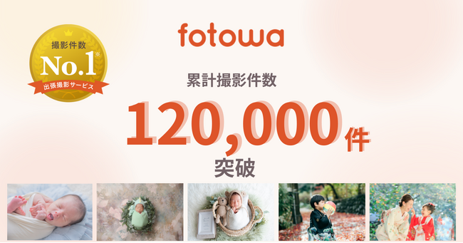家族・子ども向け出張撮影fotowa8周年 累計撮影件数12万件突破! リピート率は過去最高に